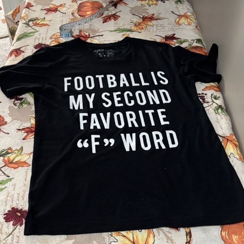 Black Graphic T-Shirt with Bold White Text